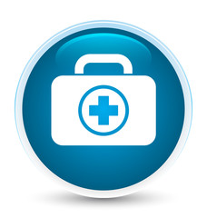 First aid kit icon special prime blue round button