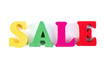 Big sale. Big sale color finish 3d text on white background.