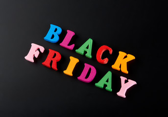 Black Friday. Big sale. Big sale color finish 3d text on white background.