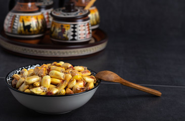 roasted corn in a bowl