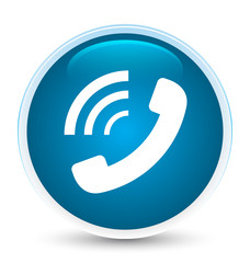 Phone ringing icon special prime blue round button
