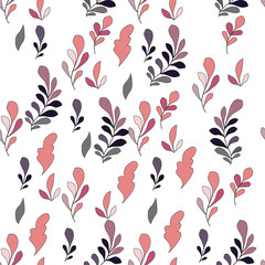 Texture with flowers and plants. Floral ornament. Original flowers pattern.