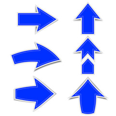 The blue arrow marks a shadow on a white