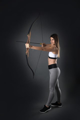 Female archer, close-up