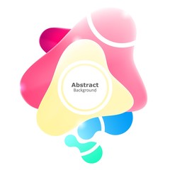 Plastic colorful shapes. Fluid multicolor banner. Abstract background