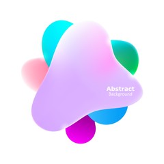 Plastic colorful shapes. Fluid multicolor banner. Abstract background