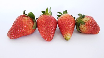 the red strawberries