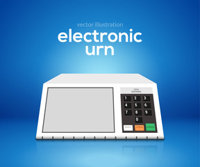 Electronic urn voting computer. Vector brazil choice president elections electronic voting urn design - obrazy, fototapety, plakaty