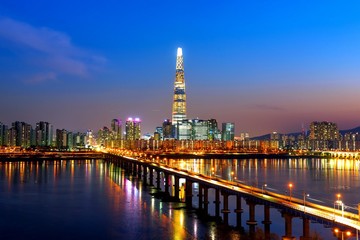 Night cityscape at seoul south Korea 