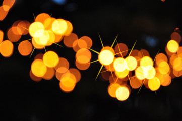 Bokeh, stimmungsvoller Lichterglanz zur Weihnachtszeit unscharf, Hintergrundunschärfe