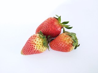 the red strawberries