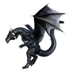 3D Rendering Fairy Tale Dragon on White