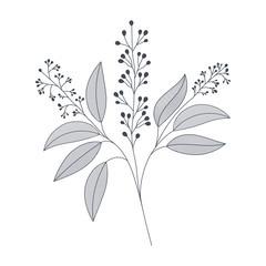 branches with leaves isolated icon