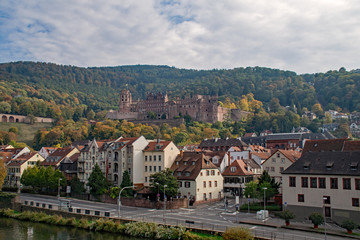 Blick auf das Heidelberger Schloss, Heidelberg, Baden-Württemberg, Deutschland