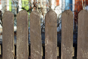 Picket fence detail old aged brown