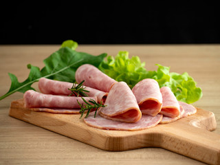 Bacon on a round cutting board