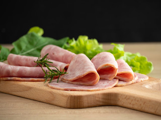 Bacon on a round cutting board