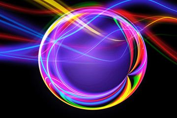 Abstract Artistic Multicolored Digitally Energized Circles Artwork Background