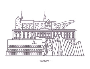 Fototapeta premium Norway historical landmarks