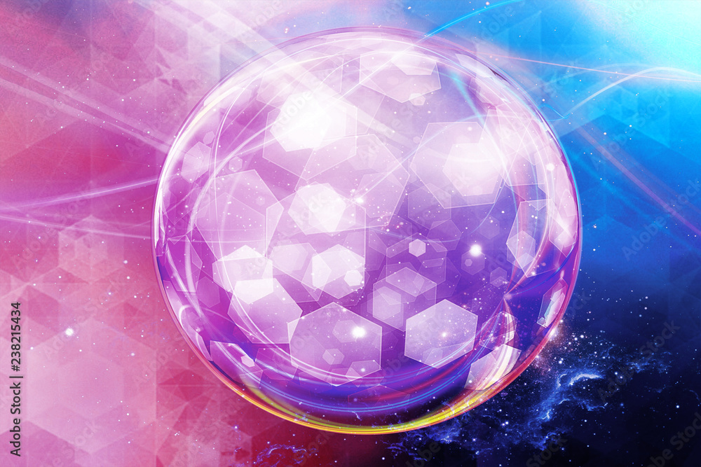 Canvas Prints artistic abstract energy ball on a multicolored galactic background