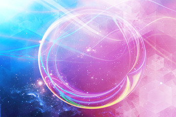Artistic Abstract Energy Field On A Multicolored Galactic Background