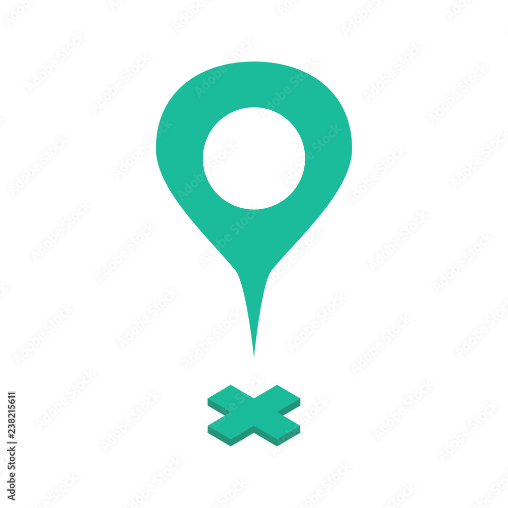Poster navigational markers of different shapes. navigation pins, navigational mark, navigation points. vec