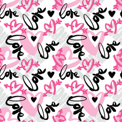 Love seamless girls motivation pattern. Funky t-shirt print