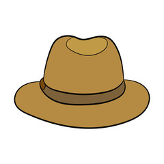 Old hat. Vector drawing. Element of clothes.