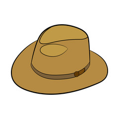 Old hat. Vector drawing. Element of clothes.