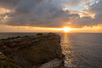 Sunrise in the Cap Martinet on the island of Ibiza
