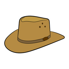 Old hat. Vector drawing. Element of clothes.