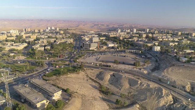 The city of Arad in Israel, 4k aerial footage