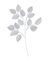 branches with leaves isolated icon