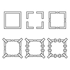 Template of User Interface for Mobile Applications, Cards, Games. Frames of Level Up. Decoration Elements. Vector Illustration for Your Design.