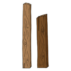 Wooden planks. Vector illustration of wood planks with wood texture. Hand drawn wooden boards, planks.
