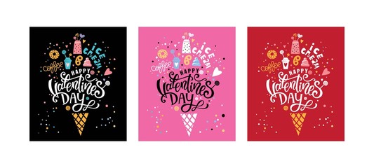 Naklejka premium Valentines day vector card