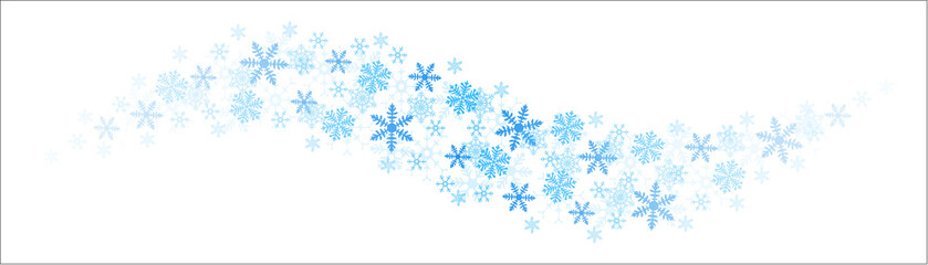 Blaue Schneeflocken Schwung