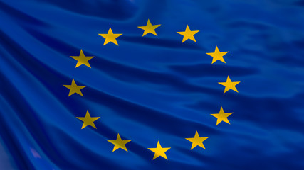 European Union waving flag.  3d illustration
