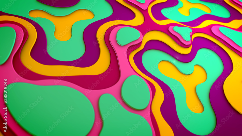 Aufkleber abstract rainbow blobs placed horizontally