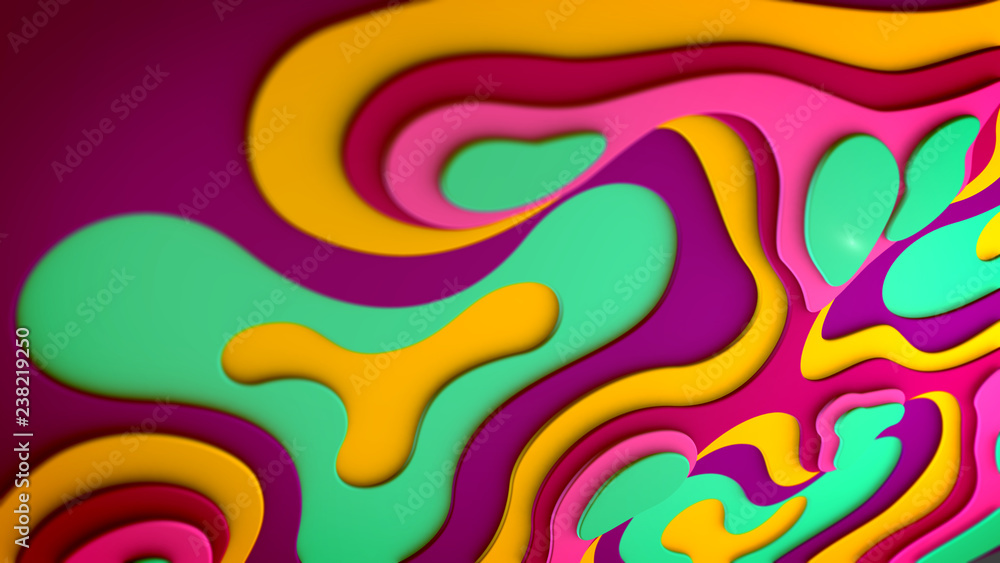 Poster abstract multicolored blobs put horizontally
