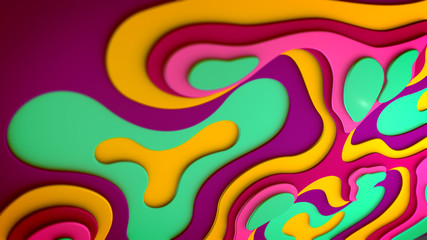 Abstract multicolored blobs put horizontally