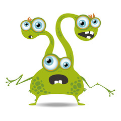 Cartoon monster icon. Cute and funny cartoon monster. Vector illustration.