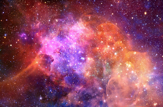 Artistic Abstract Multicolored Smooth Glowing Nebula Galaxy Background
