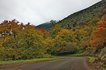 Autumn landscape of Talysh mountains, Azerbaijan