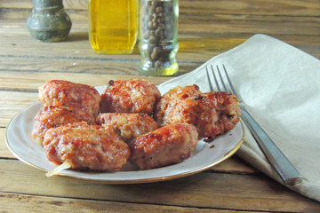hot cutlets in a pan