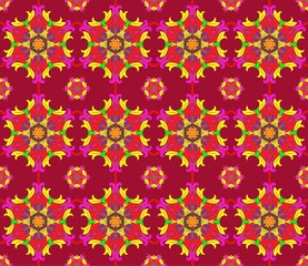 Background with seamless pattern in islamic or indian style