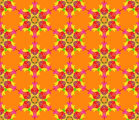 Fototapeta premium Background with seamless pattern in islamic or indian style