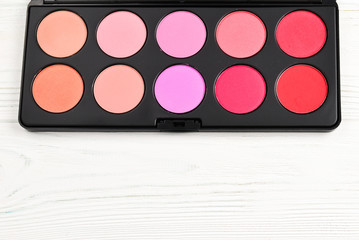 Blushes palette on white background.