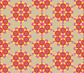 Background with seamless pattern in islamic or indian style