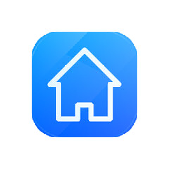 Home glossy flat icon, house symbol